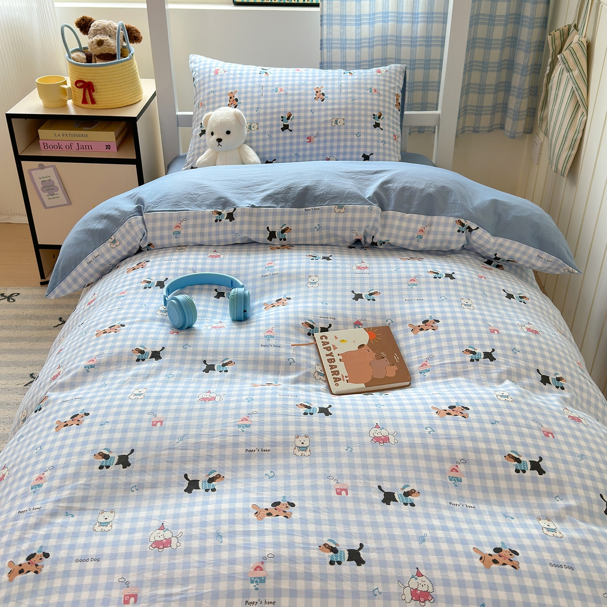 91家纺网 家纺一手货源 找家纺 （总）沐芷 2025 开学季学生宿舍三件套 水洗棉四件套被套床单