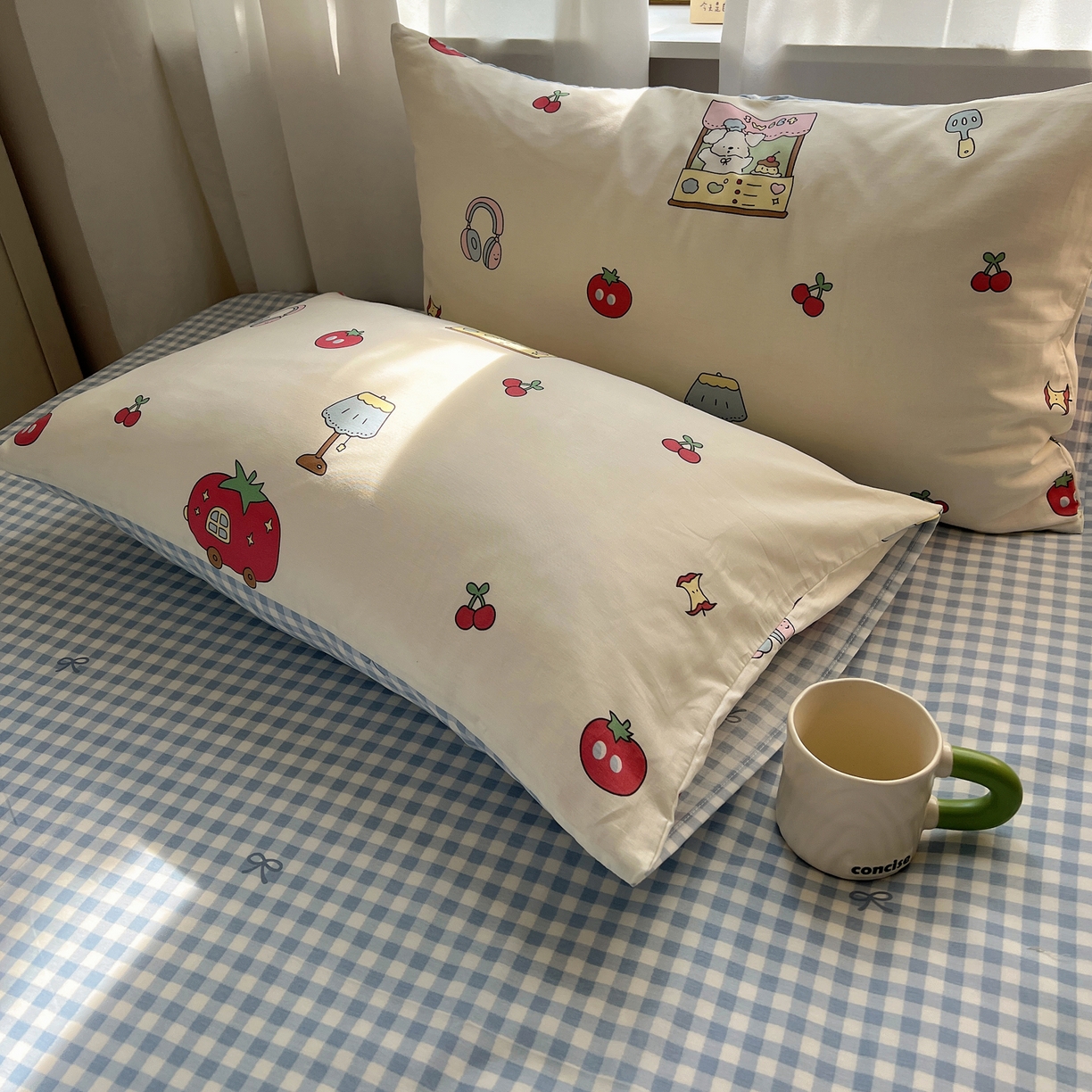 91家纺网 家纺一手货源 找家纺 六巷胡同 2025新款INS卡通减龄可爱风全棉四件套（开学季系列） 狗狗甜品屋