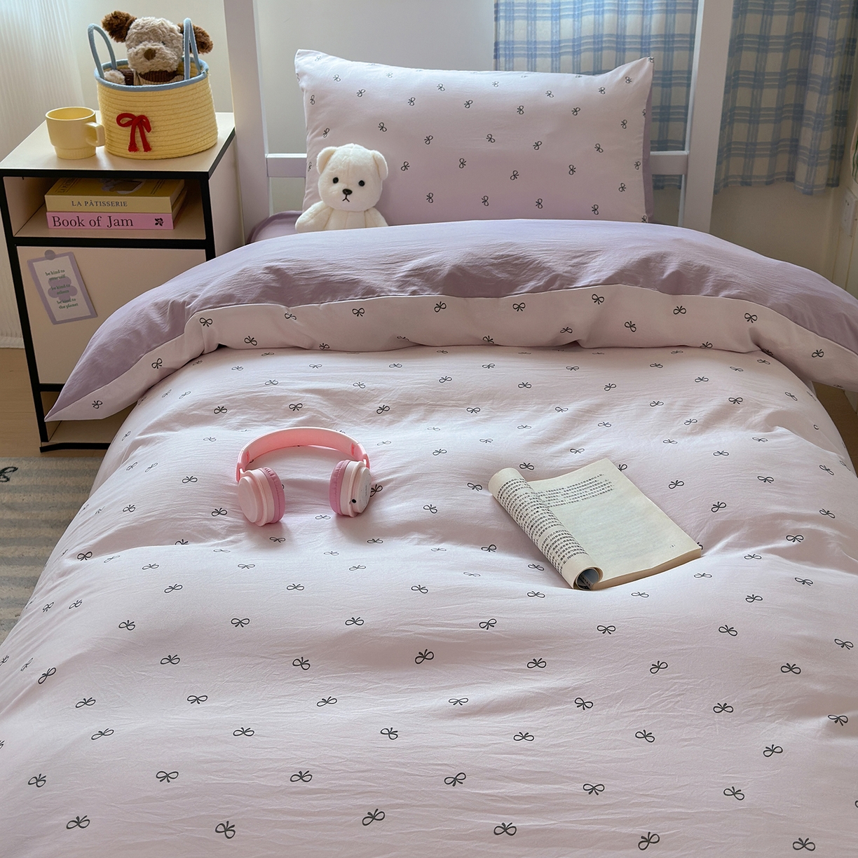 91家纺网 家纺一手货源 找家纺 （总）沐芷 2025 开学季学生宿舍三件套 水洗棉四件套被套床单