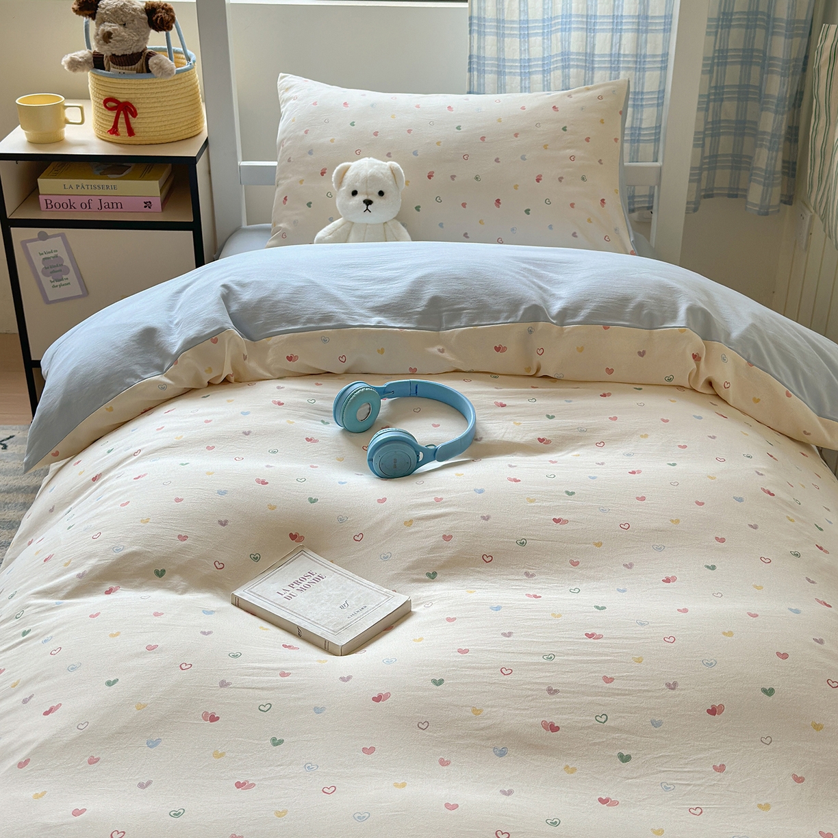 沐芷 2025 开学季学生宿舍三件套 水洗棉四件套被套床单 爱情手礼