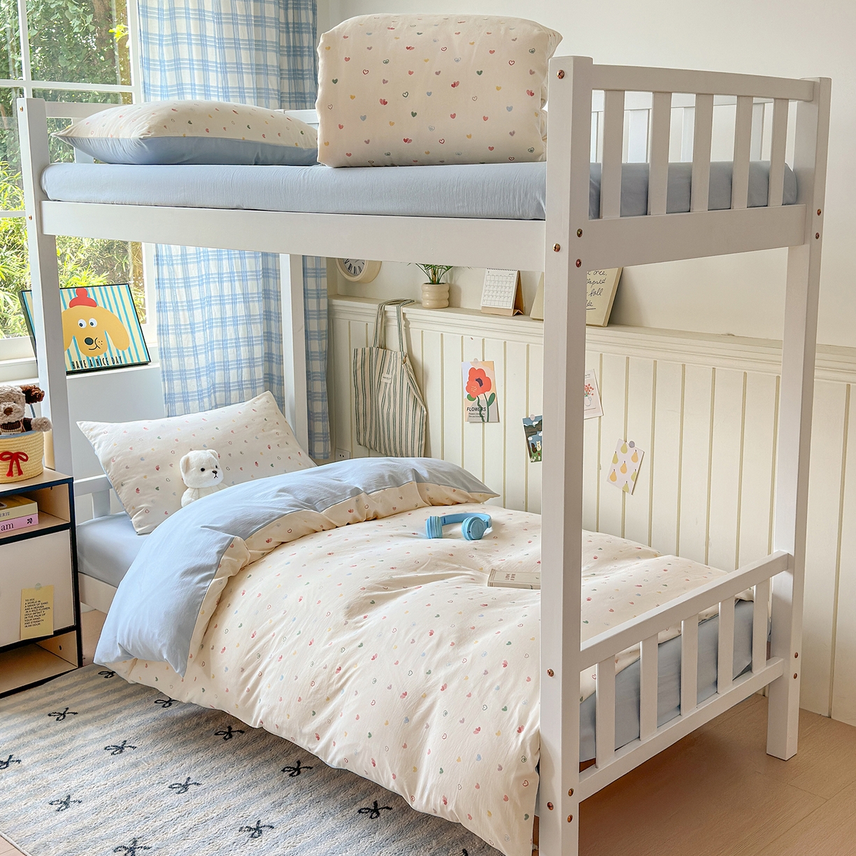 91家纺网 家纺一手货源 找家纺 沐芷 2025 开学季学生宿舍三件套 水洗棉四件套被套床单 爱情手礼