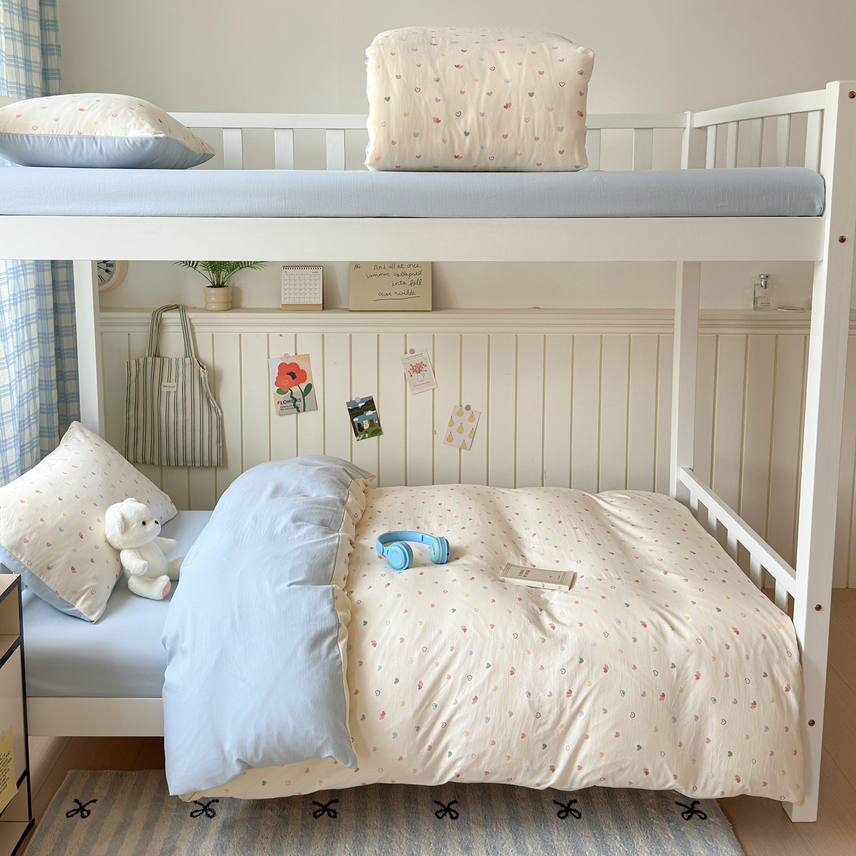 91家纺网 家纺一手货源 找家纺 沐芷 2025 开学季学生宿舍三件套 水洗棉四件套被套床单 爱情手礼