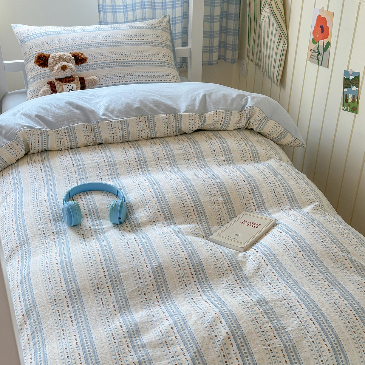 91家纺网 家纺一手货源 找家纺 沐芷 2025 开学季学生宿舍三件套 水洗棉四件套被套床单 海盐拿铁