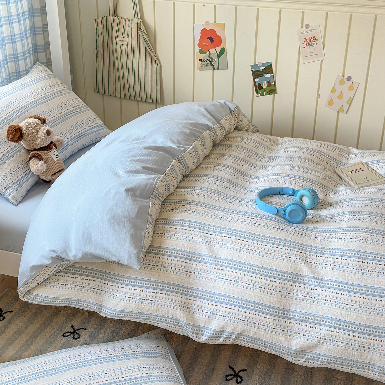 91家纺网 家纺一手货源 找家纺 沐芷 2025 开学季学生宿舍三件套 水洗棉四件套被套床单 海盐拿铁