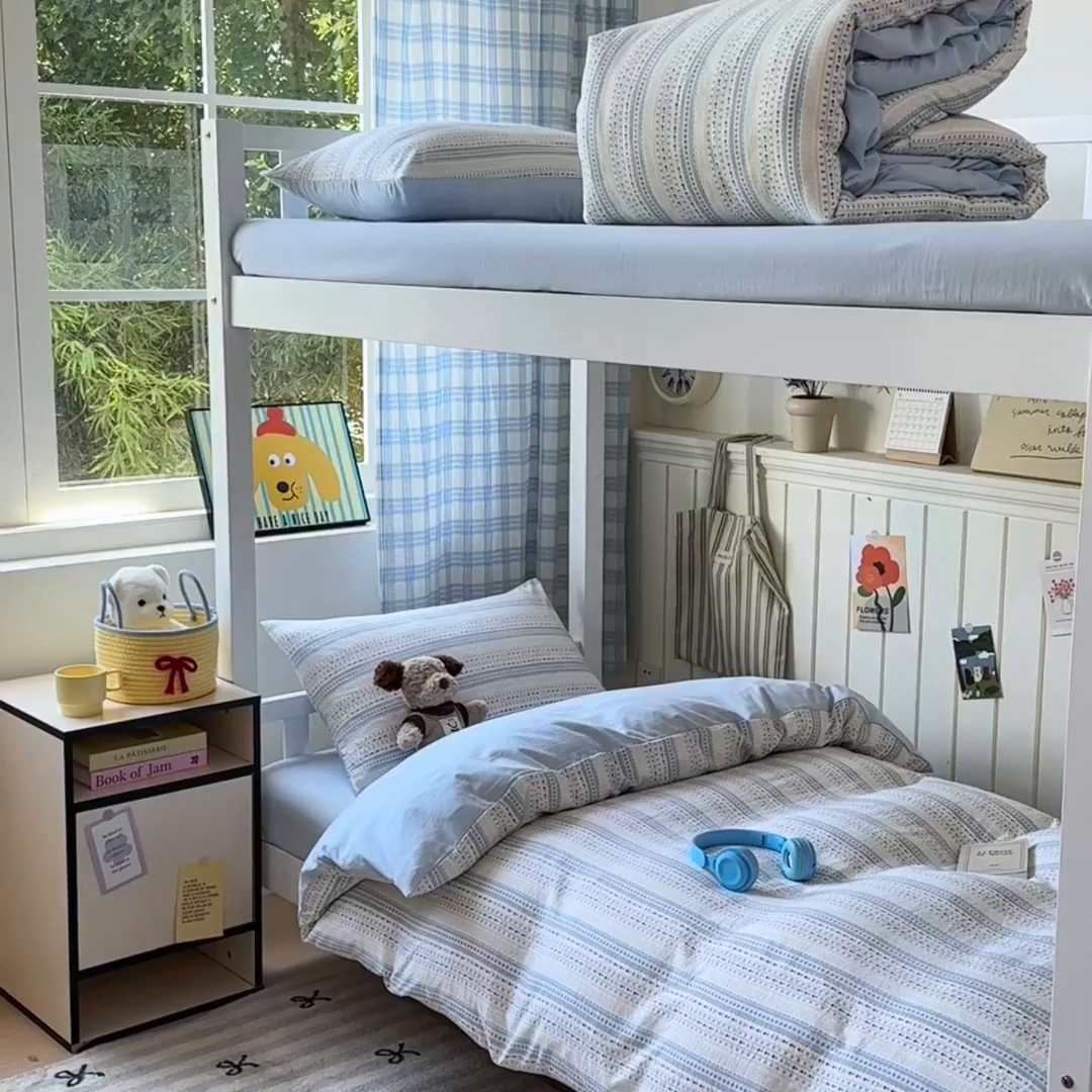 91家纺网 家纺一手货源 找家纺 沐芷 2025 开学季学生宿舍三件套 水洗棉四件套被套床单 海盐拿铁