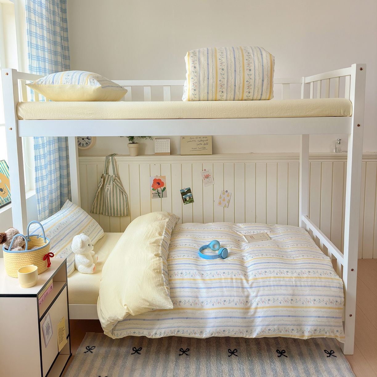 91家纺网 家纺一手货源 找家纺 沐芷 2025 开学季学生宿舍三件套 水洗棉四件套被套床单 空白诗