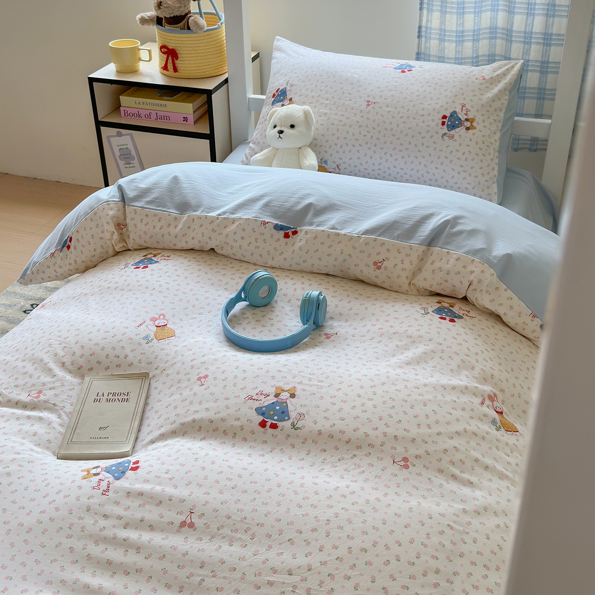 91家纺网 家纺一手货源 找家纺 沐芷 2025 开学季学生宿舍三件套 水洗棉四件套被套床单 甜心派派