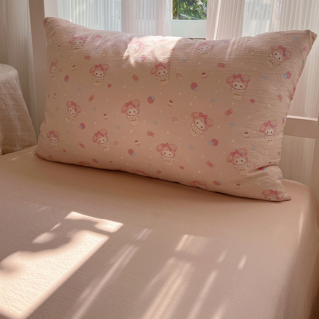 91家纺网 家纺一手货源 找家纺 繁花家居 2025新款木棉爆款学生床三件套四件套跑量款 冰淇淋美蒂