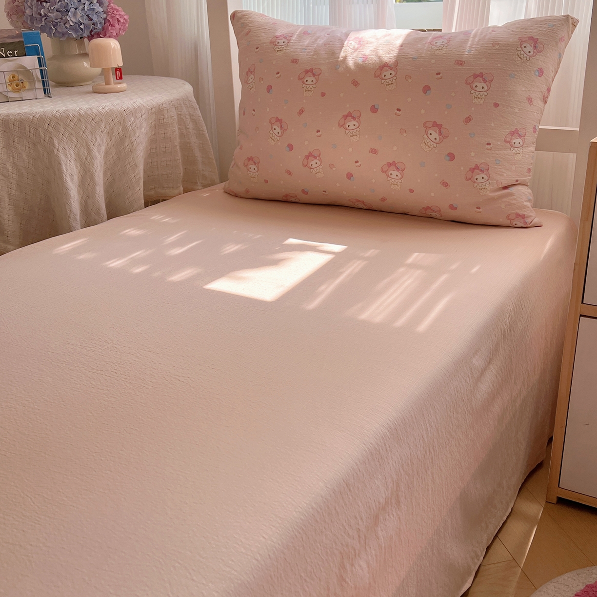 91家纺网 家纺一手货源 找家纺 繁花家居 2025新款木棉爆款学生床三件套四件套跑量款 冰淇淋美蒂