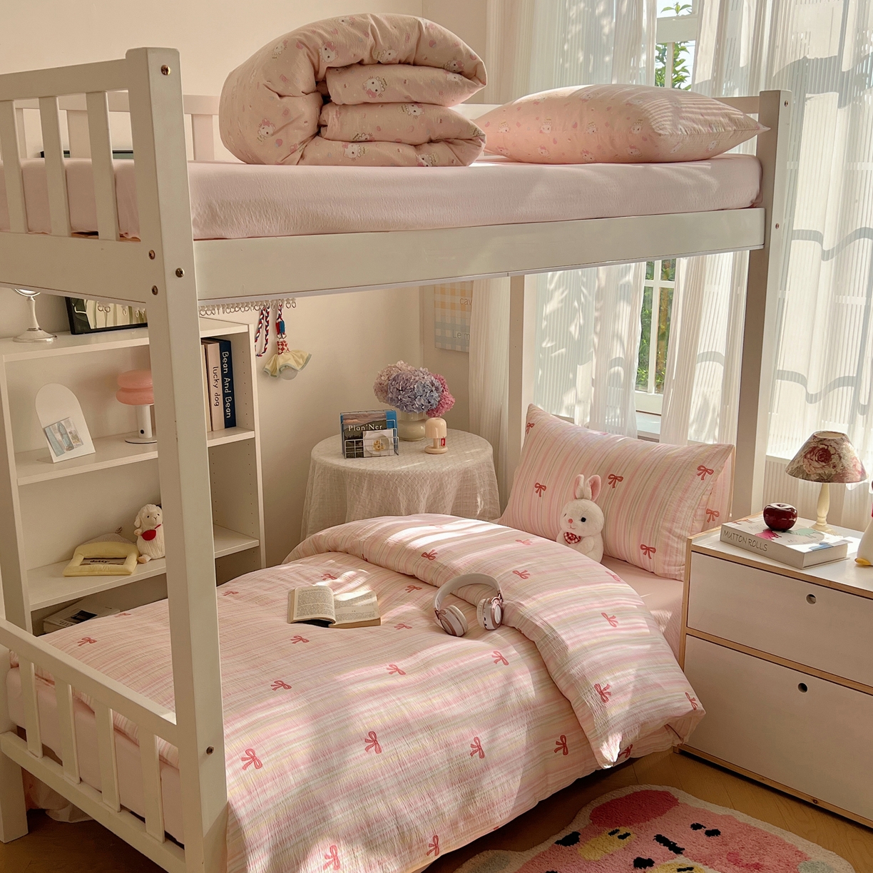 繁花家居 2025新款木棉爆款学生床三件套四件套跑量款 粉黛佳人