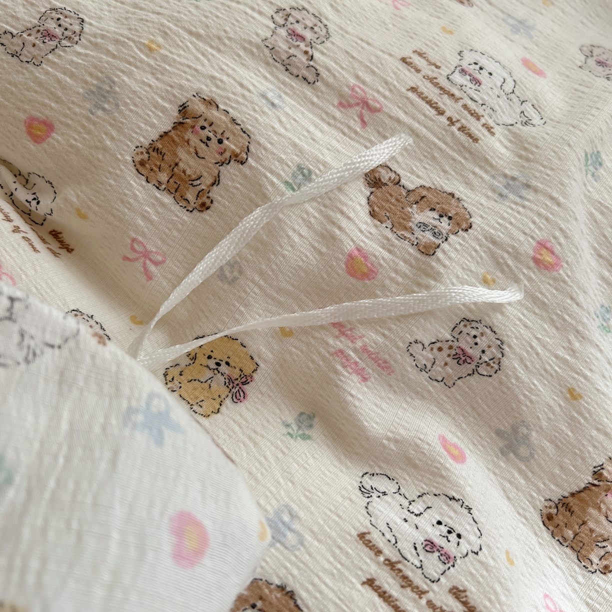 91家纺网 家纺一手货源 找家纺 繁花家居 2025新款木棉爆款学生床三件套四件套跑量款 狗狗家族