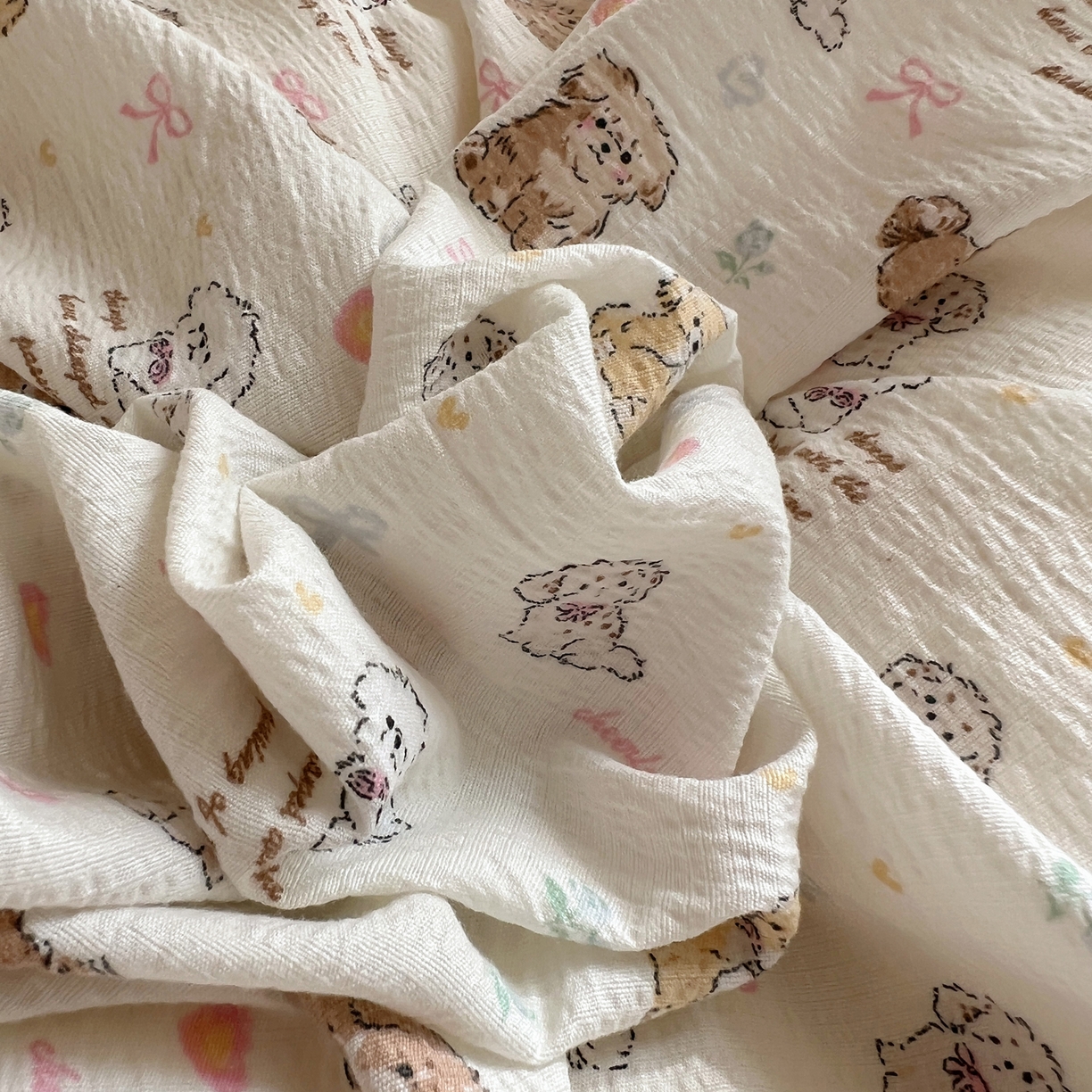 91家纺网 家纺一手货源 找家纺 繁花家居 2025新款木棉爆款学生床三件套四件套跑量款 狗狗家族