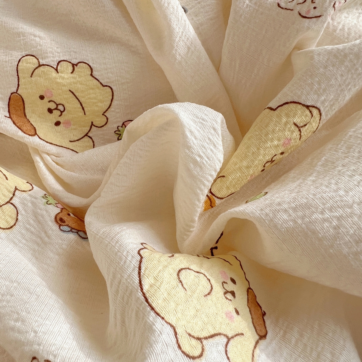 91家纺网 家纺一手货源 找家纺 繁花家居 2025新款木棉爆款学生床三件套四件套跑量款 元气布丁