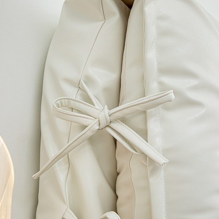 91家纺网 家纺一手货源 找家纺 沐沐家纺2026新款油蜡皮床头靠背 白色