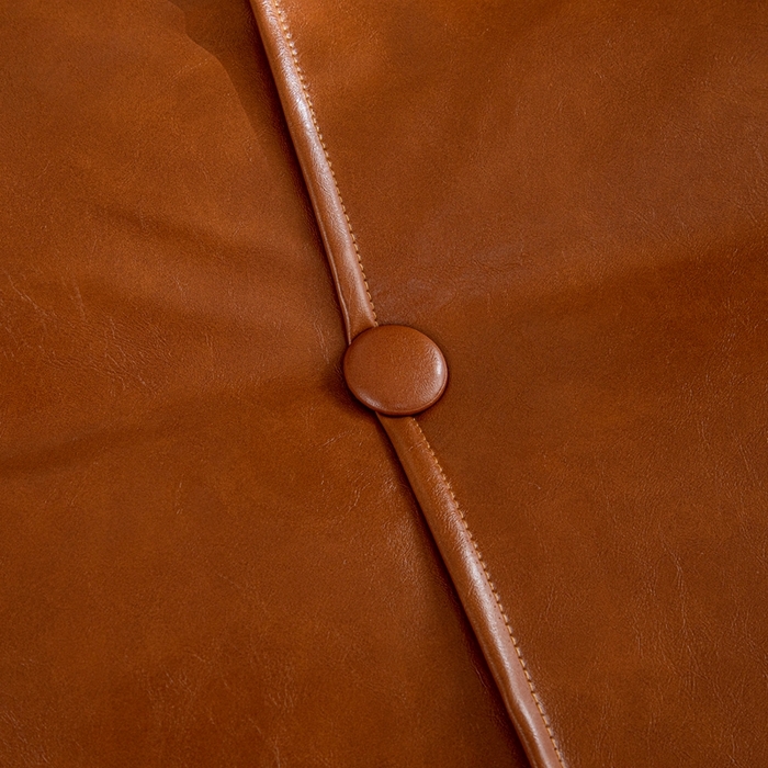 91家纺网 家纺一手货源 找家纺 沐沐家纺2026新款油蜡皮床头靠背 橙色