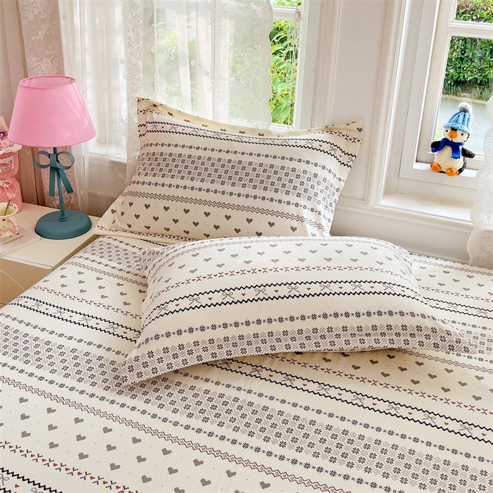 91家纺网 家纺一手货源 找家纺 （总）梦舒羽 2025新款云感双层纱印花枕套宿舍单人枕芯套一对装枕头套