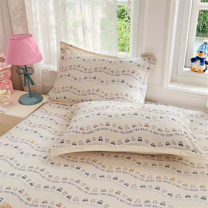 91家纺网 家纺一手货源 找家纺 （总）梦舒羽 2025新款云感双层纱印花枕套宿舍单人枕芯套一对装枕头套