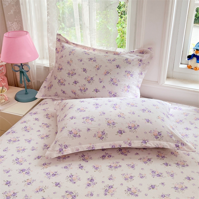 91家纺网 家纺一手货源 找家纺 （总）梦舒羽 2025新款云感双层纱印花枕套宿舍单人枕芯套一对装枕头套