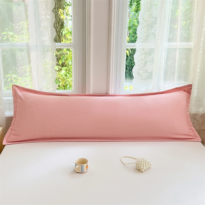 91家纺网 家纺一手货源 找家纺 圣比熊 2025新款云感双层纱印花双人枕套情侣1.5m枕芯套1.8床枕头 告白粉