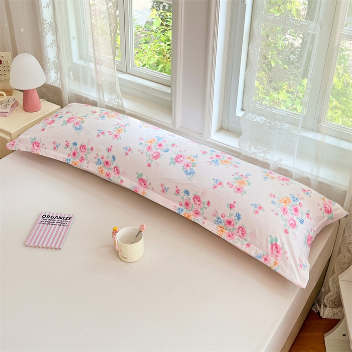 91家纺网 家纺一手货源 找家纺 圣比熊 2025新款云感双层纱印花双人枕套情侣1.5m枕芯套1.8床枕头 朝花夕拾