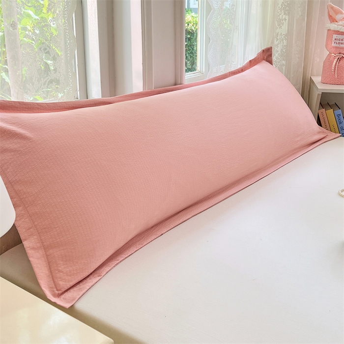 圣比熊 2025新款云感双层纱印花双人枕套情侣1.5m枕芯套1.8床枕头 告白粉