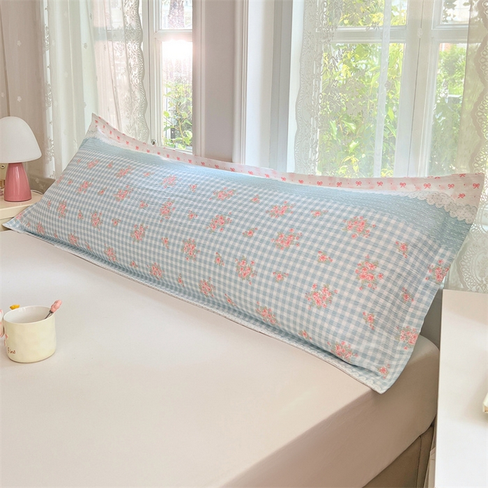 91家纺网 家纺一手货源 找家纺 梦舒羽 2025新款云感双层纱印花双人枕套情侣1.5m枕芯套1.8床枕头 浮生若梦