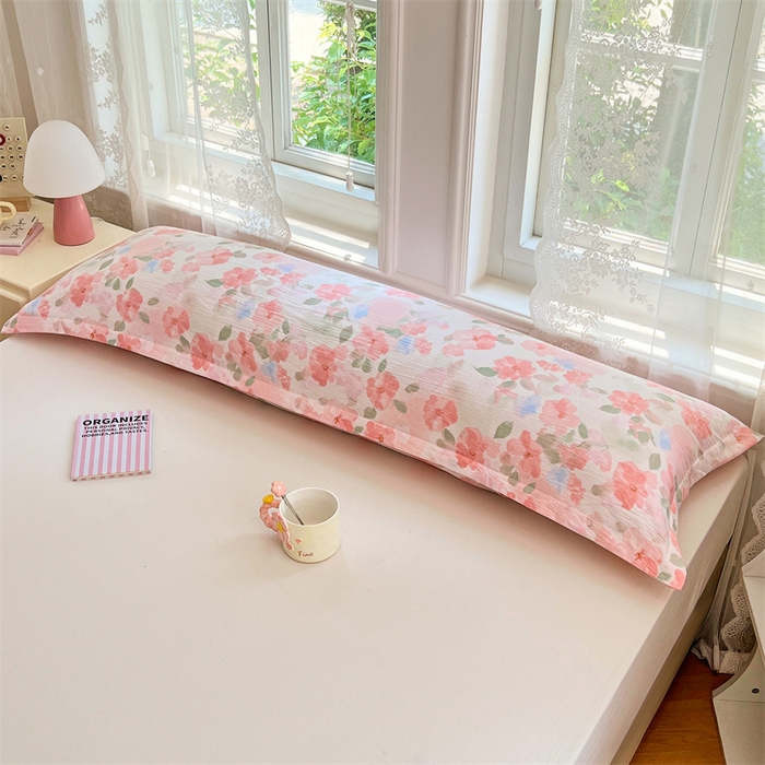 91家纺网 家纺一手货源 找家纺 梦舒羽 2025新款云感双层纱印花双人枕套情侣1.5m枕芯套1.8床枕头 倾城之恋