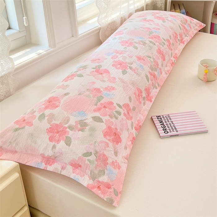 91家纺网 家纺一手货源 找家纺 梦舒羽 2025新款云感双层纱印花双人枕套情侣1.5m枕芯套1.8床枕头 倾城之恋