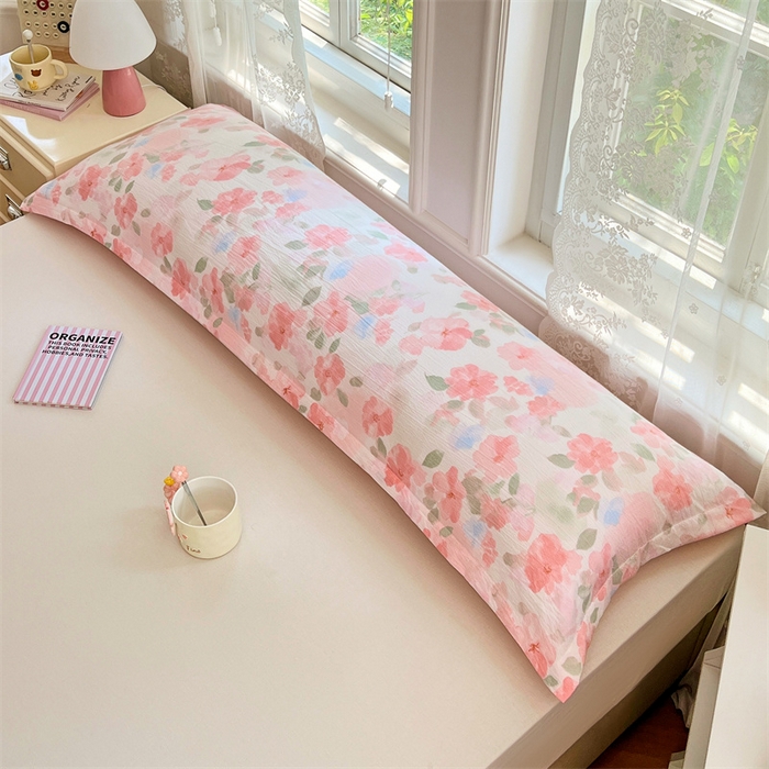 91家纺网 家纺一手货源 找家纺 梦舒羽 2025新款云感双层纱印花双人枕套情侣1.5m枕芯套1.8床枕头 倾城之恋