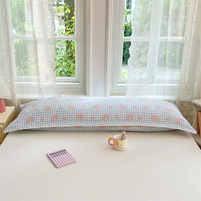 91家纺网 家纺一手货源 找家纺 梦舒羽 2025新款云感双层纱印花双人枕套情侣1.5m枕芯套1.8床枕头 浮生若梦