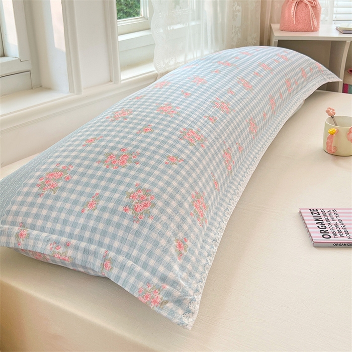 91家纺网 家纺一手货源 找家纺 梦舒羽 2025新款云感双层纱印花双人枕套情侣1.5m枕芯套1.8床枕头 浮生若梦