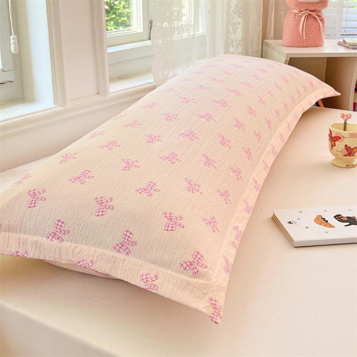 91家纺网 家纺一手货源 找家纺 梦舒羽 2025新款云感双层纱印花双人枕套情侣1.5m枕芯套1.8床枕头 少女物语