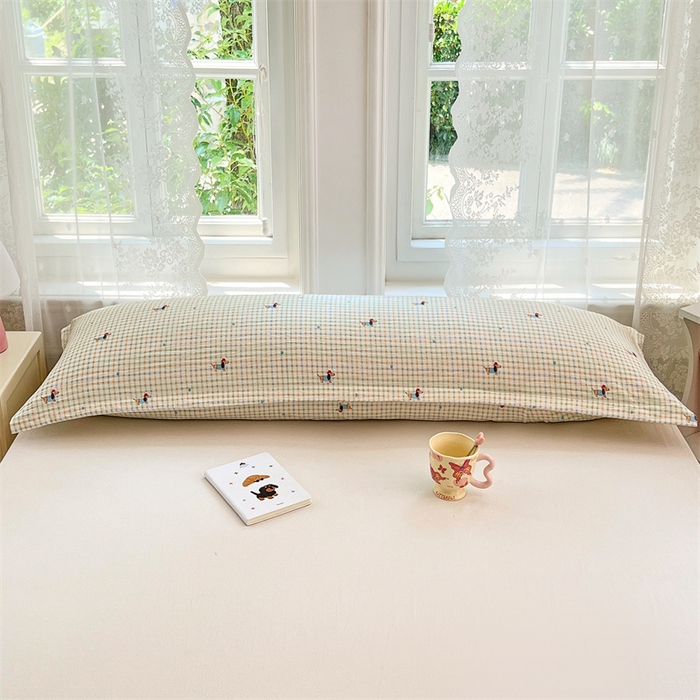 91家纺网 家纺一手货源 找家纺 梦舒羽 2025新款云感双层纱印花双人枕套情侣1.5m枕芯套1.8床枕头 快乐逐梦