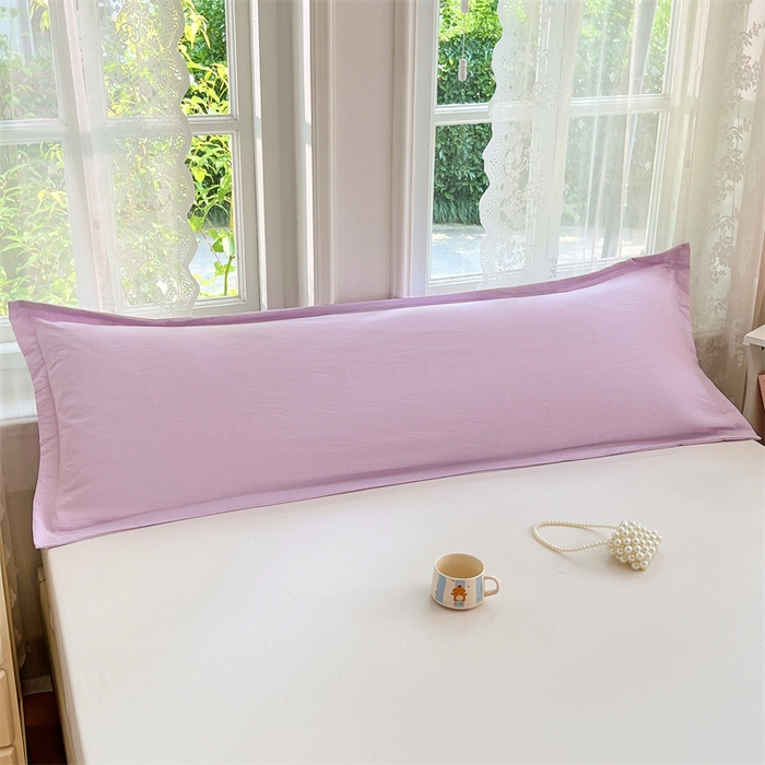 91家纺网 家纺一手货源 找家纺 梦舒羽 2025新款云感双层纱印花双人枕套情侣1.5m枕芯套1.8床枕头 暮山紫