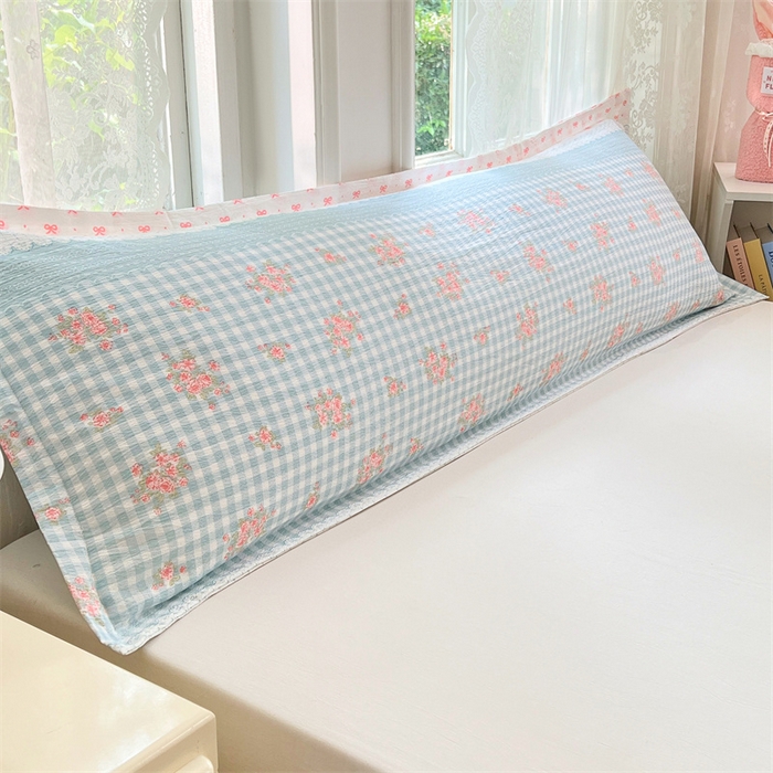 91家纺网 家纺一手货源 找家纺 梦舒羽 2025新款云感双层纱印花双人枕套情侣1.5m枕芯套1.8床枕头 浮生若梦