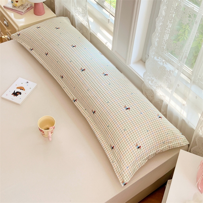 91家纺网 家纺一手货源 找家纺 梦舒羽 2025新款云感双层纱印花双人枕套情侣1.5m枕芯套1.8床枕头 快乐逐梦