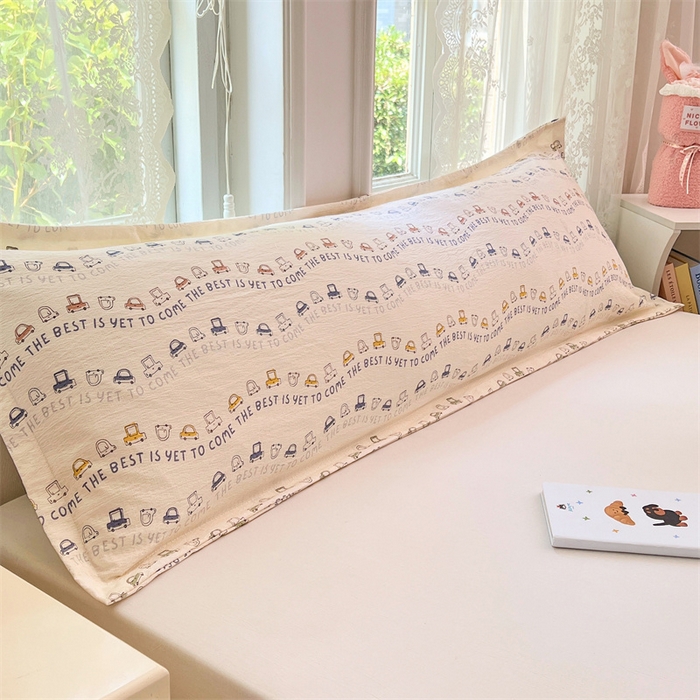 梦舒羽 2025新款云感双层纱印花双人枕套情侣1.5m枕芯套1.8床枕头 汽车世界