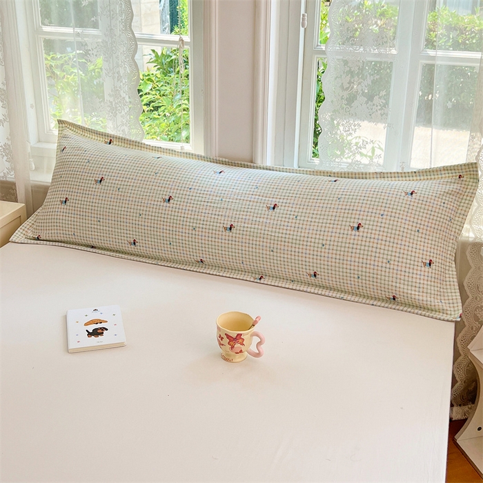 91家纺网 家纺一手货源 找家纺 梦舒羽 2025新款云感双层纱印花双人枕套情侣1.5m枕芯套1.8床枕头 快乐逐梦