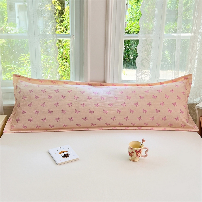 91家纺网 家纺一手货源 找家纺 梦舒羽 2025新款云感双层纱印花双人枕套情侣1.5m枕芯套1.8床枕头 少女物语