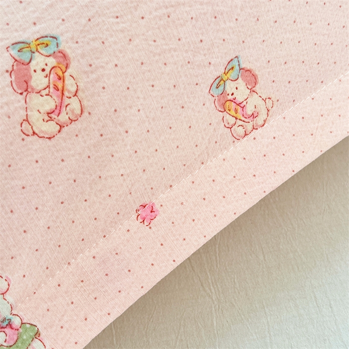 91家纺网 家纺一手货源 找家纺 梦舒羽 2025新款云感双层纱印花双人枕套情侣1.5m枕芯套1.8床枕头 花田小兔