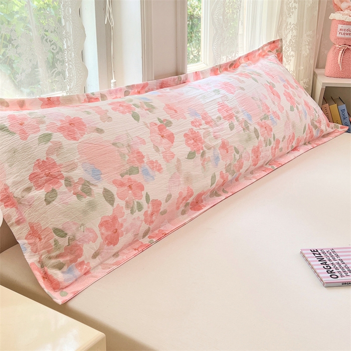 91家纺网 家纺一手货源 找家纺 梦舒羽 2025新款云感双层纱印花双人枕套情侣1.5m枕芯套1.8床枕头 倾城之恋