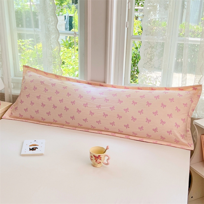 91家纺网 家纺一手货源 找家纺 梦舒羽 2025新款云感双层纱印花双人枕套情侣1.5m枕芯套1.8床枕头 少女物语