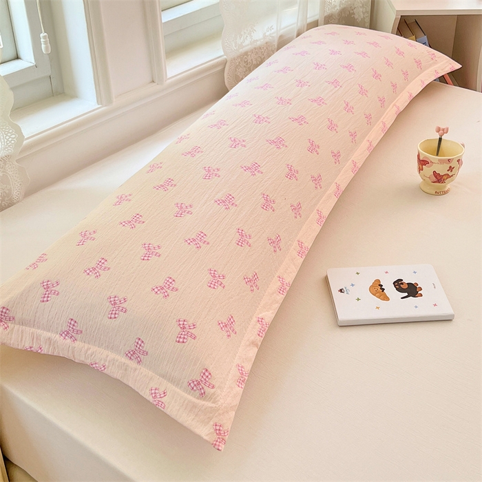 91家纺网 家纺一手货源 找家纺 梦舒羽 2025新款云感双层纱印花双人枕套情侣1.5m枕芯套1.8床枕头 少女物语