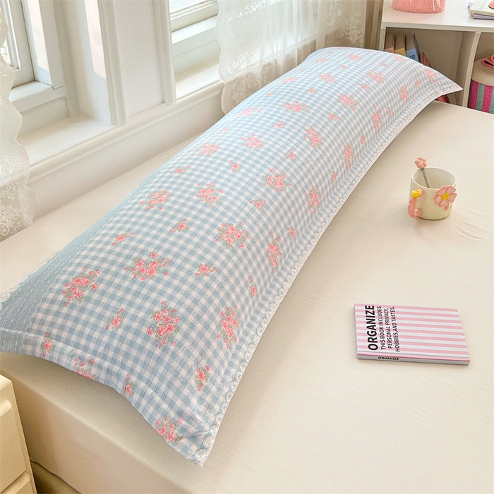 91家纺网 家纺一手货源 找家纺 梦舒羽 2025新款云感双层纱印花双人枕套情侣1.5m枕芯套1.8床枕头 浮生若梦