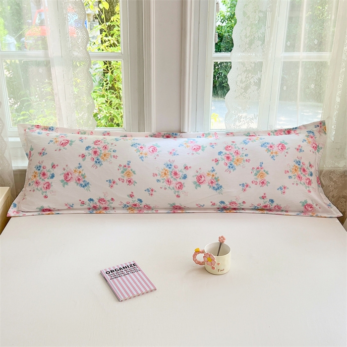 91家纺网 家纺一手货源 找家纺 梦舒羽 2025新款云感双层纱印花双人枕套情侣1.5m枕芯套1.8床枕头 朝花夕拾