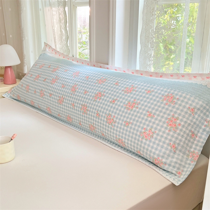 91家纺网 家纺一手货源 找家纺 梦舒羽 2025新款云感双层纱印花双人枕套情侣1.5m枕芯套1.8床枕头 浮生若梦