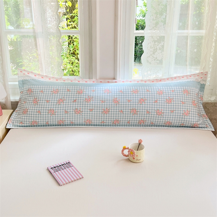 91家纺网 家纺一手货源 找家纺 梦舒羽 2025新款云感双层纱印花双人枕套情侣1.5m枕芯套1.8床枕头 浮生若梦