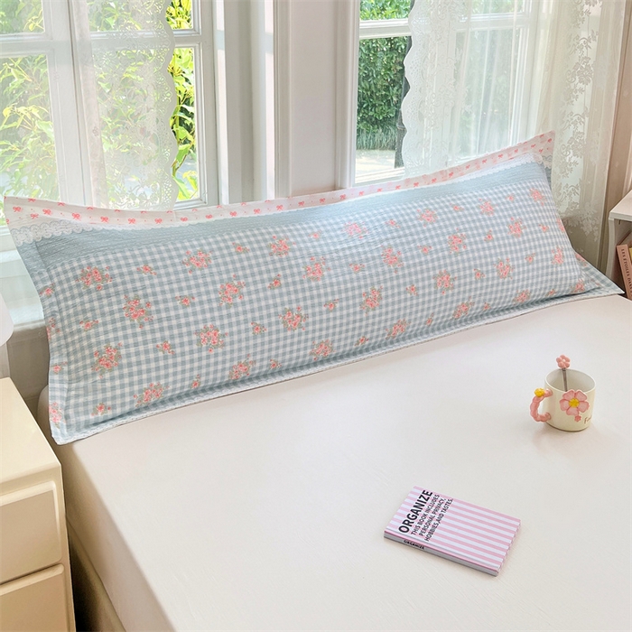 91家纺网 家纺一手货源 找家纺 梦舒羽 2025新款云感双层纱印花双人枕套情侣1.5m枕芯套1.8床枕头 浮生若梦