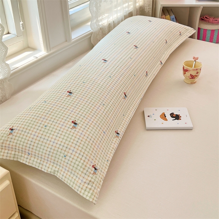 91家纺网 家纺一手货源 找家纺 梦舒羽 2025新款云感双层纱印花双人枕套情侣1.5m枕芯套1.8床枕头 快乐逐梦