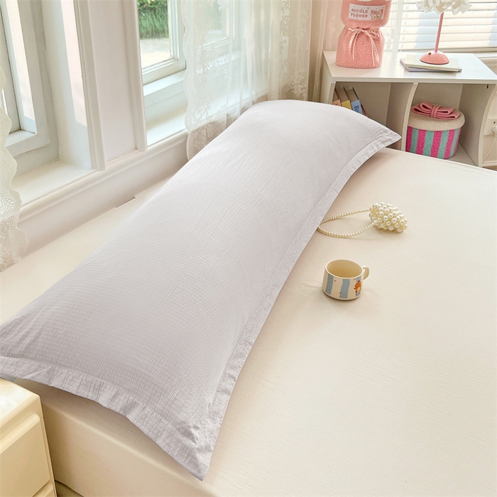 91家纺网 家纺一手货源 找家纺 梦舒羽 2025新款云感双层纱印花双人枕套情侣1.5m枕芯套1.8床枕头 梦境灰